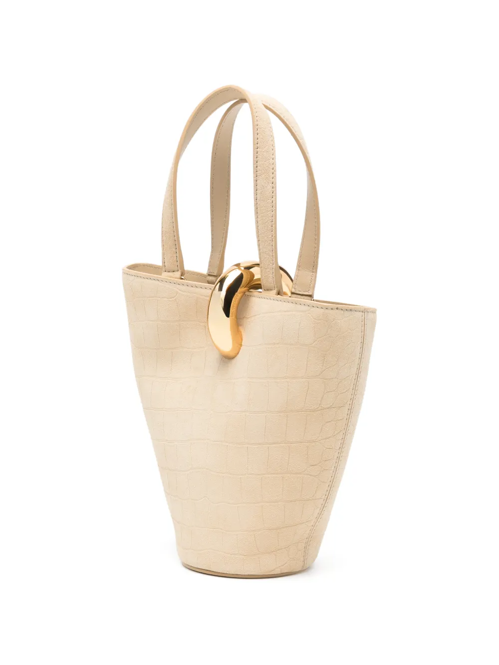 Jacquemus Le Petit Bambola suède shopper met krokodillen-reliëf Beige