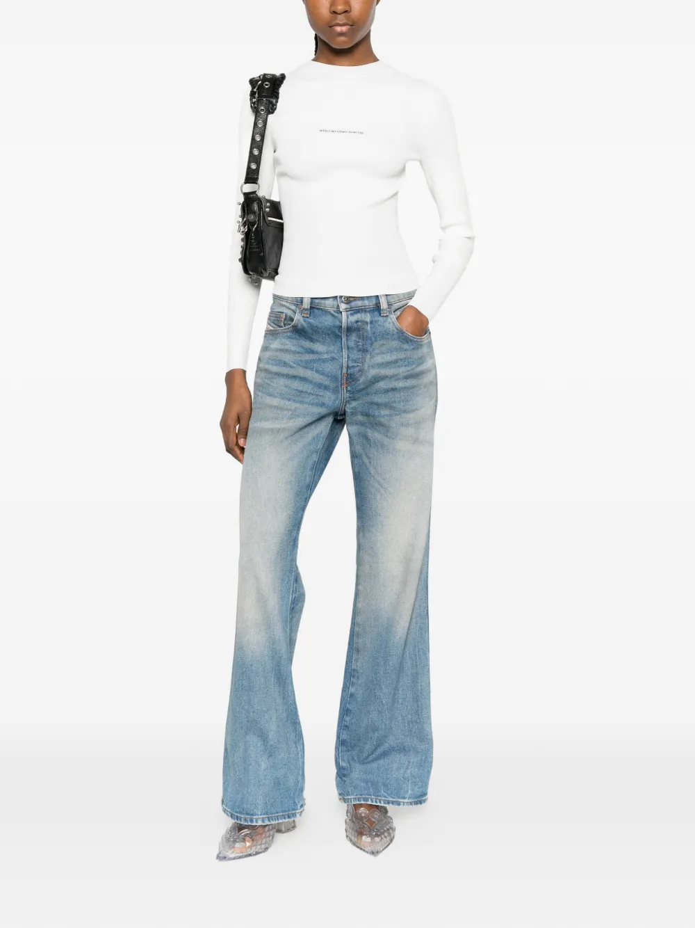 Alexander Wang Gebreid T-shirt met logo Wit