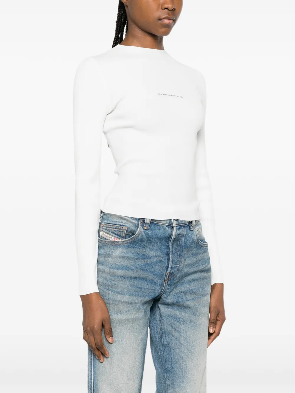 Alexander Wang Gebreid T-shirt met logo Wit