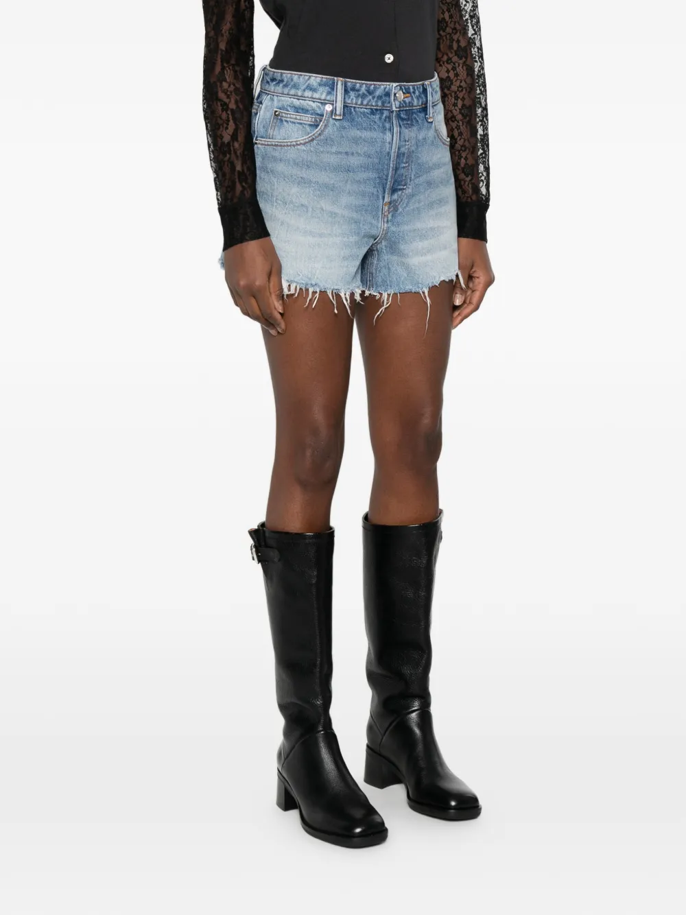  Alexander Wang Distressed-effect Shorts - Blue 