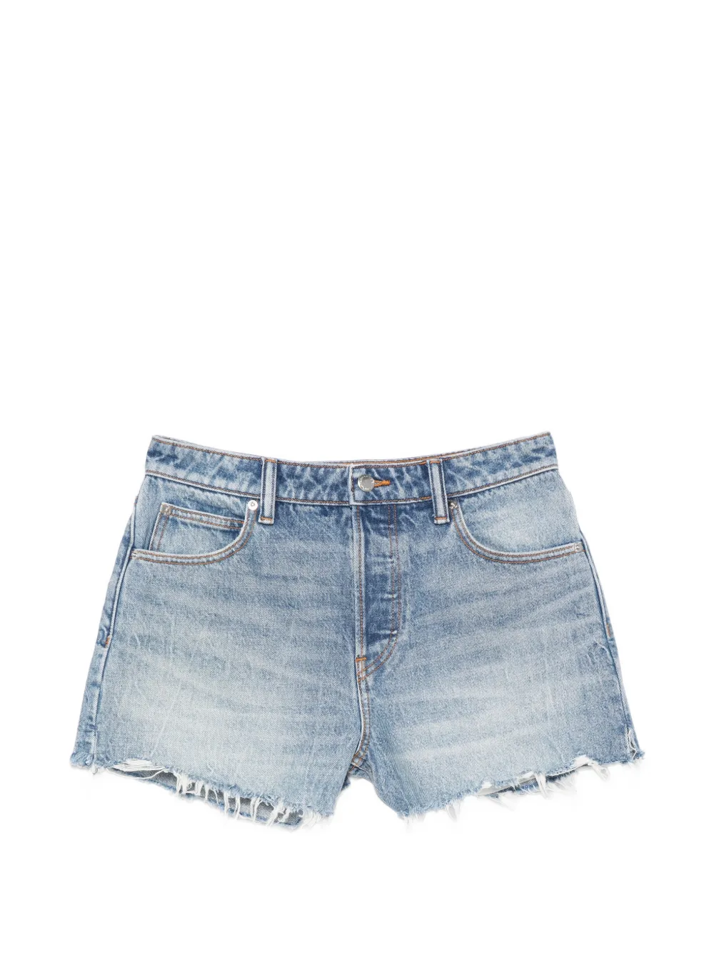 Alexander Wang - distressed-effect shorts - dames - katoen/Polyester/katoen