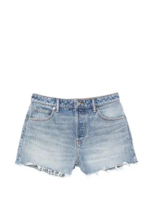 Alexander Wang logo-print Denim Shorts | Blue | FARFETCH