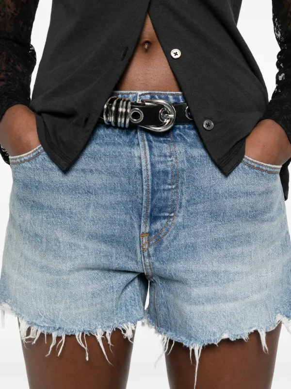 Alexander Wang ダメージ ショートパンツ | ブルー | FARFETCH JP