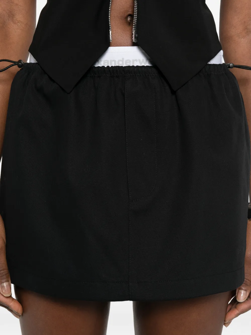 Alexander Wang Mini-rok met elastisch logo Zwart