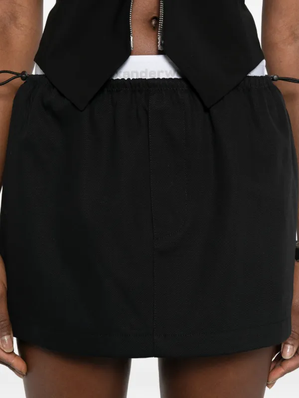 Alexander Wang elastic-logo Mini Skirt | Black | FARFETCH BE