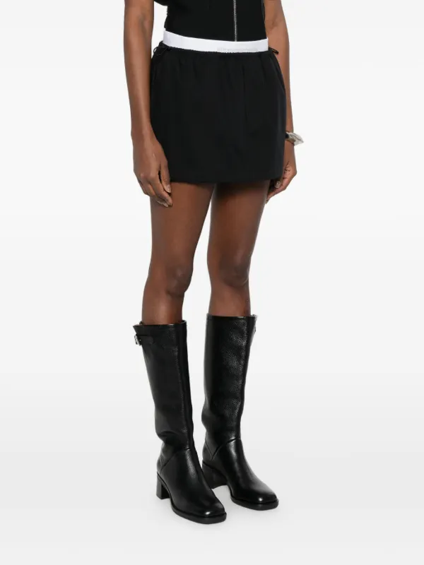 Alexander Wang elastic-logo Mini Skirt | Black | FARFETCH BE