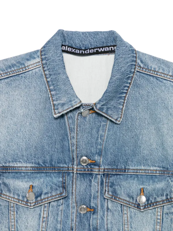Alexander Wang Jaqueta Com Logo e Efeito Destroyed | Azul