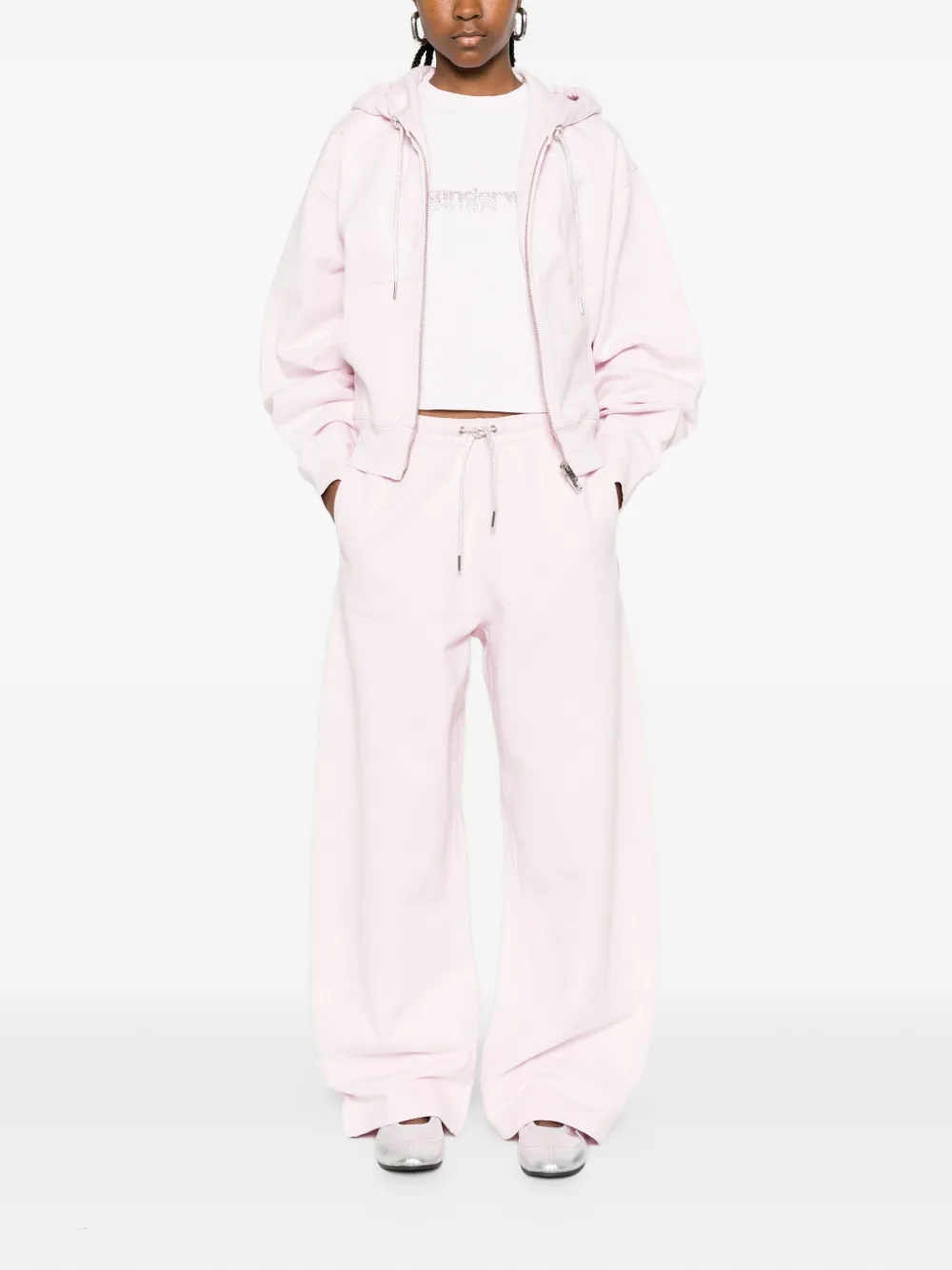 Alexander Wang Hoodie met rits Roze