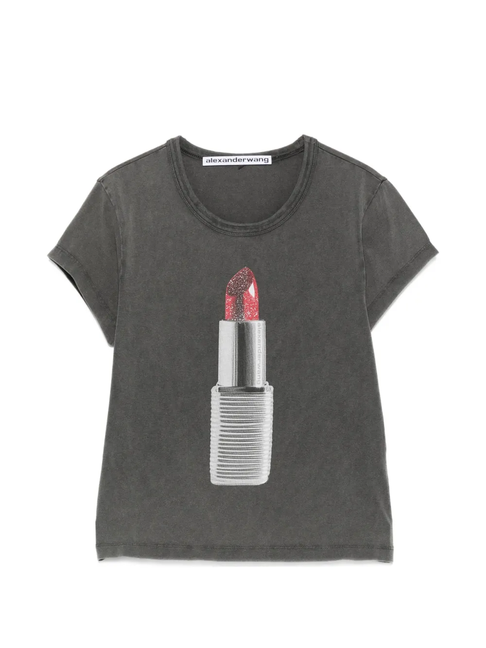 Alexander Wang lipstick-print T-shirt - Grigio