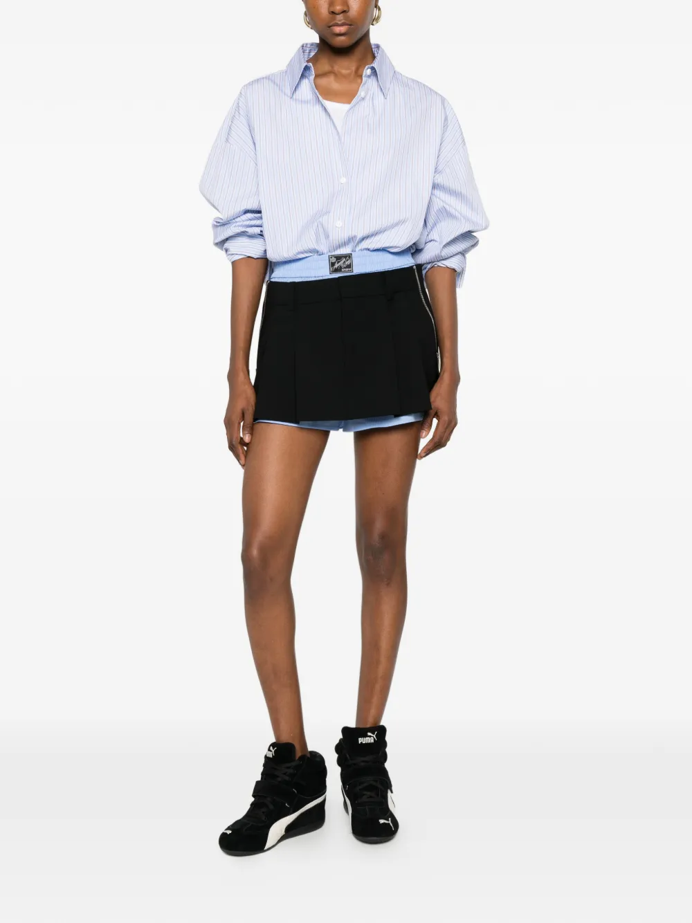 Alexander Wang Tropical Wool Skorts in Black, view 2