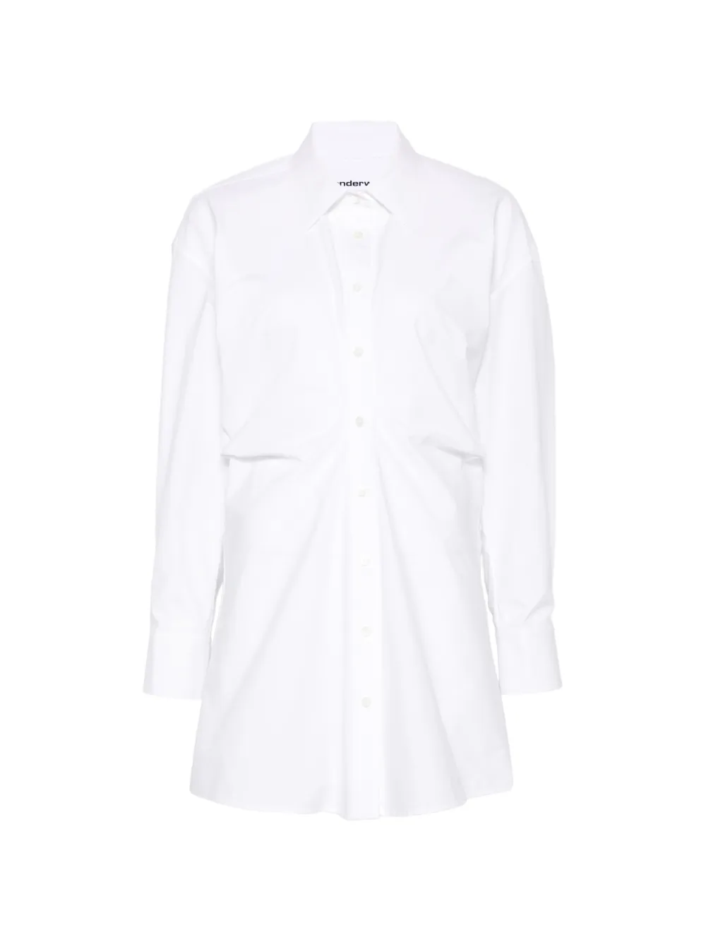Alexander Wang - gathered-detail shirt-style mini dress - dames - katoen/Elastane
