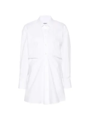 simple fitted white wedding dress Mini Shirt Dress Alexander Wang