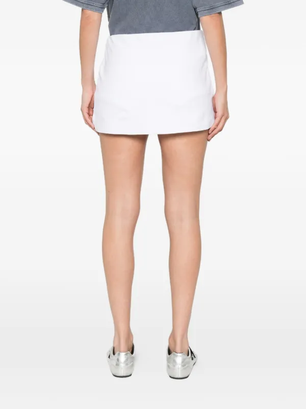 Alexander Wang Pleated Wrap Mini Skirt | White | FARFETCH