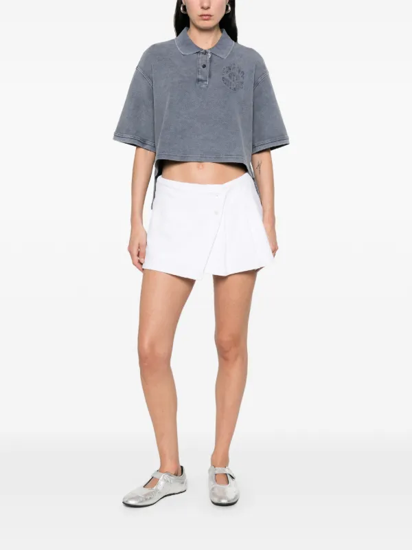 Alexander Wang Pleated Wrap Mini Skirt | White | FARFETCH