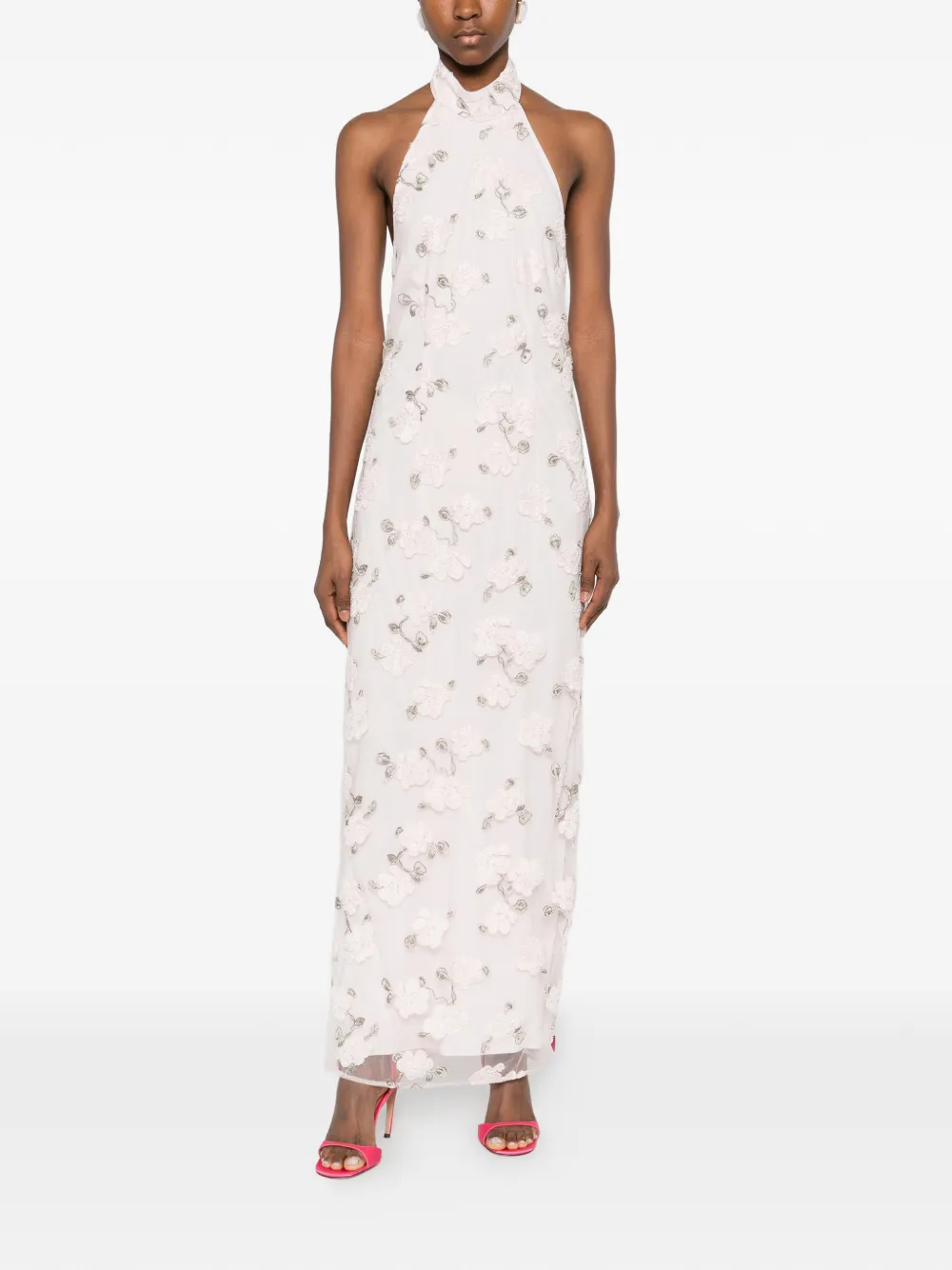 ROTATE BIRGER CHRISTENSEN halter-neck maxi dress - Roze