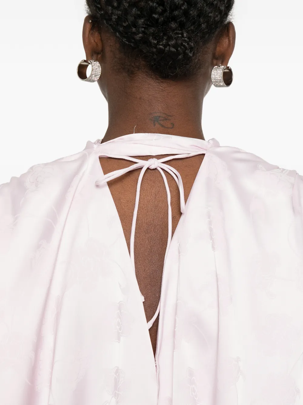 ROTATE BIRGER CHRISTENSEN LS mini-jurk met ruches en strik Roze