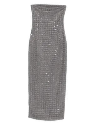 strapless open back dress Soleil Shimmering Flutter Sleeve Party Dress Design Claire Pettibone Ivory/Silver / 10 / Micro Mini
