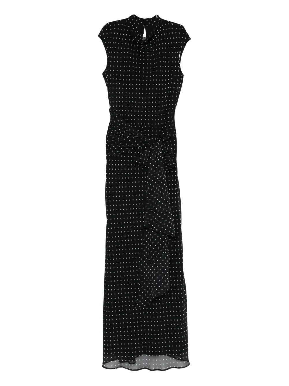 ROTATE BIRGER CHRISTENSEN Tie Polka Dot Maxi Dress - Nero