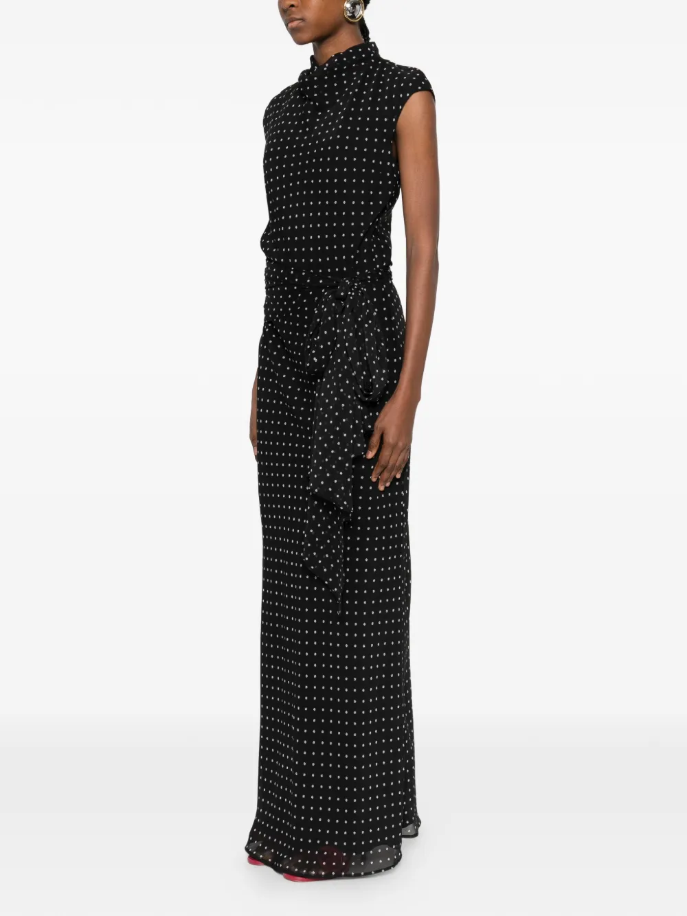  Rotate Birger Christensen Patterned Maxi Dress - Black 