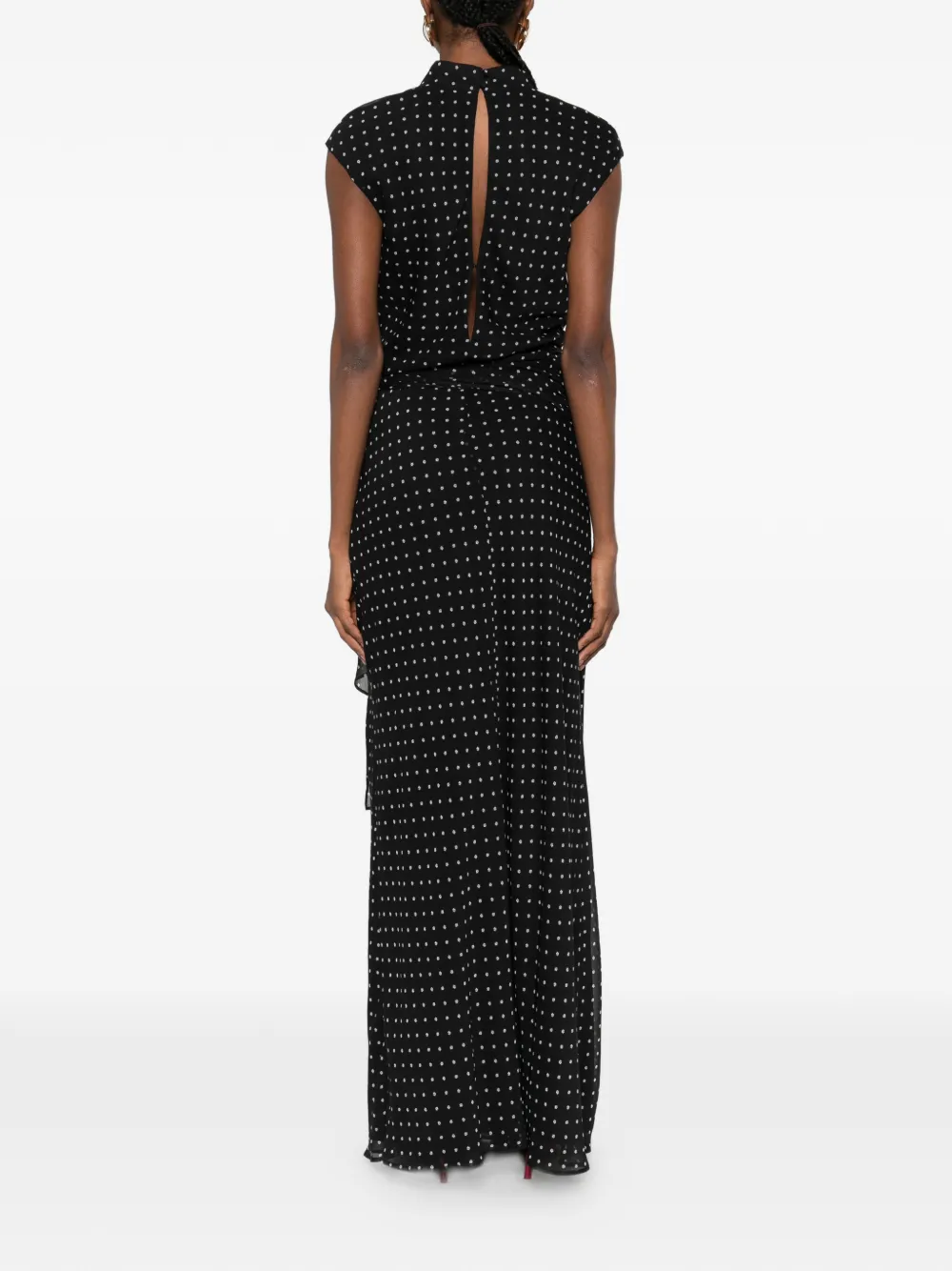 ROTATE BIRGER CHRISTENSEN Maxi-jurk met stippen Zwart
