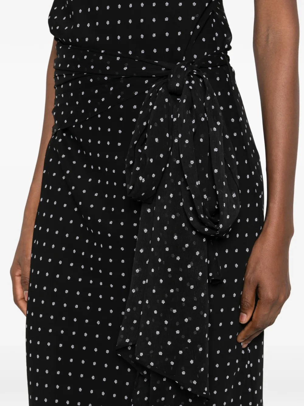 ROTATE BIRGER CHRISTENSEN Maxi-jurk met stippen Zwart
