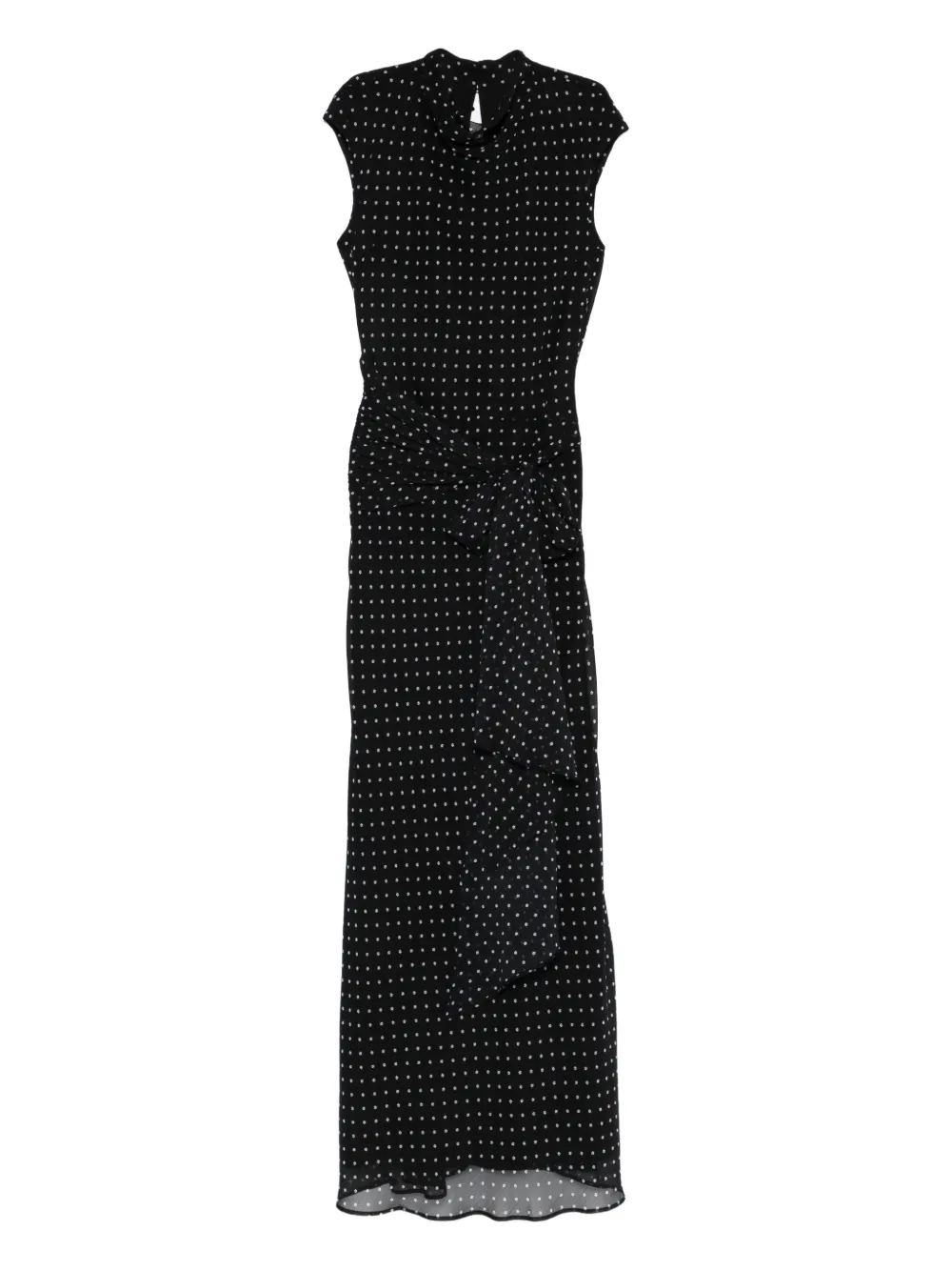 ROTATE BIRGER CHRISTENSEN Tie Polka Dot Maxi Dress - Nero