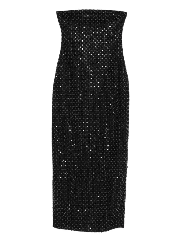 Rotate By Birger Christensen Beaded-embellishment Maxi Dress - Black