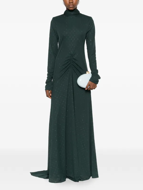 slim fit dress slacks Luannie Halter Scarf Tie Maxi Dress | Emerald | Womens main image 1