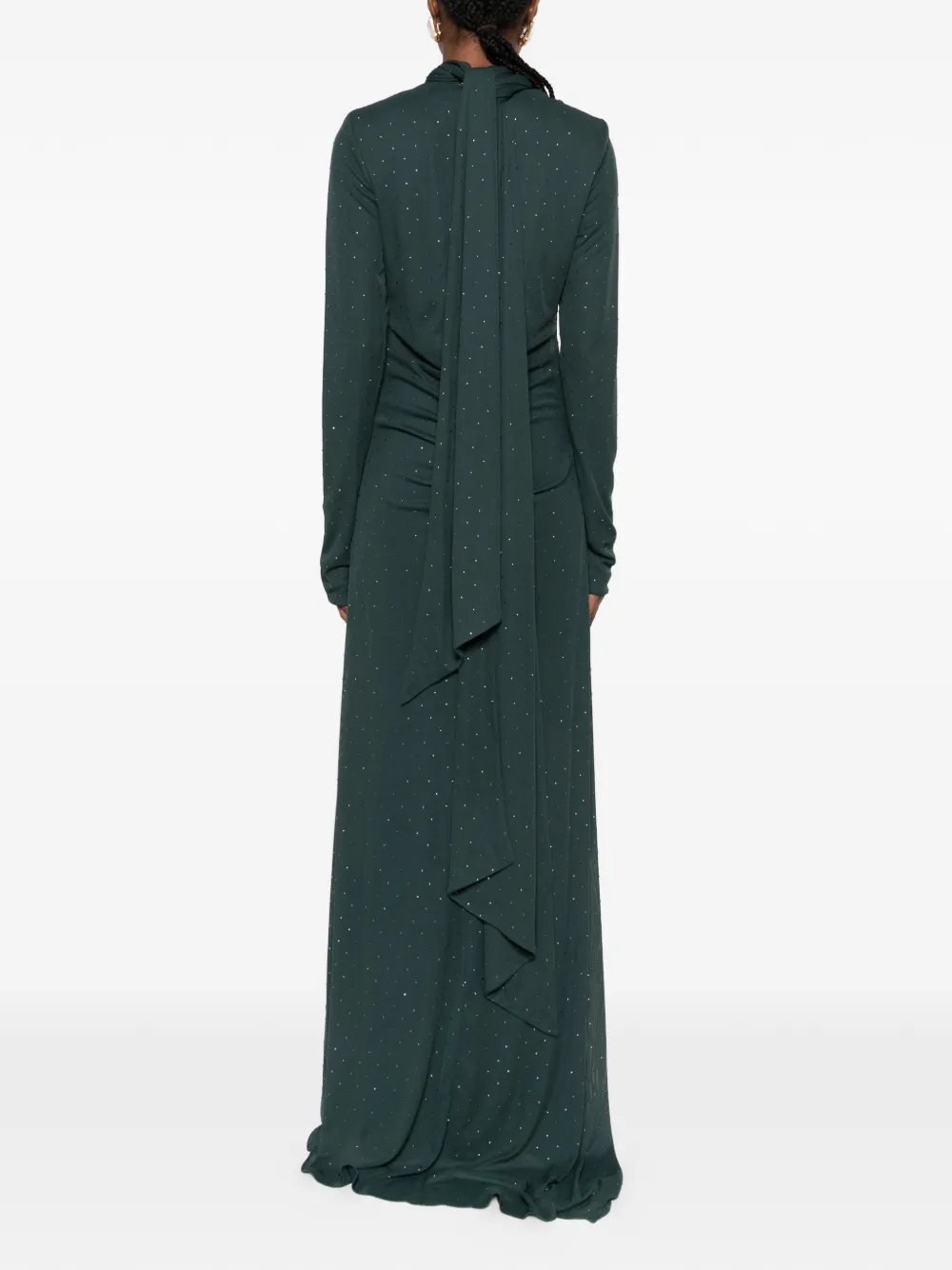 ROTATE BIRGER CHRISTENSEN Maxi-jurk met sjaalhals Groen