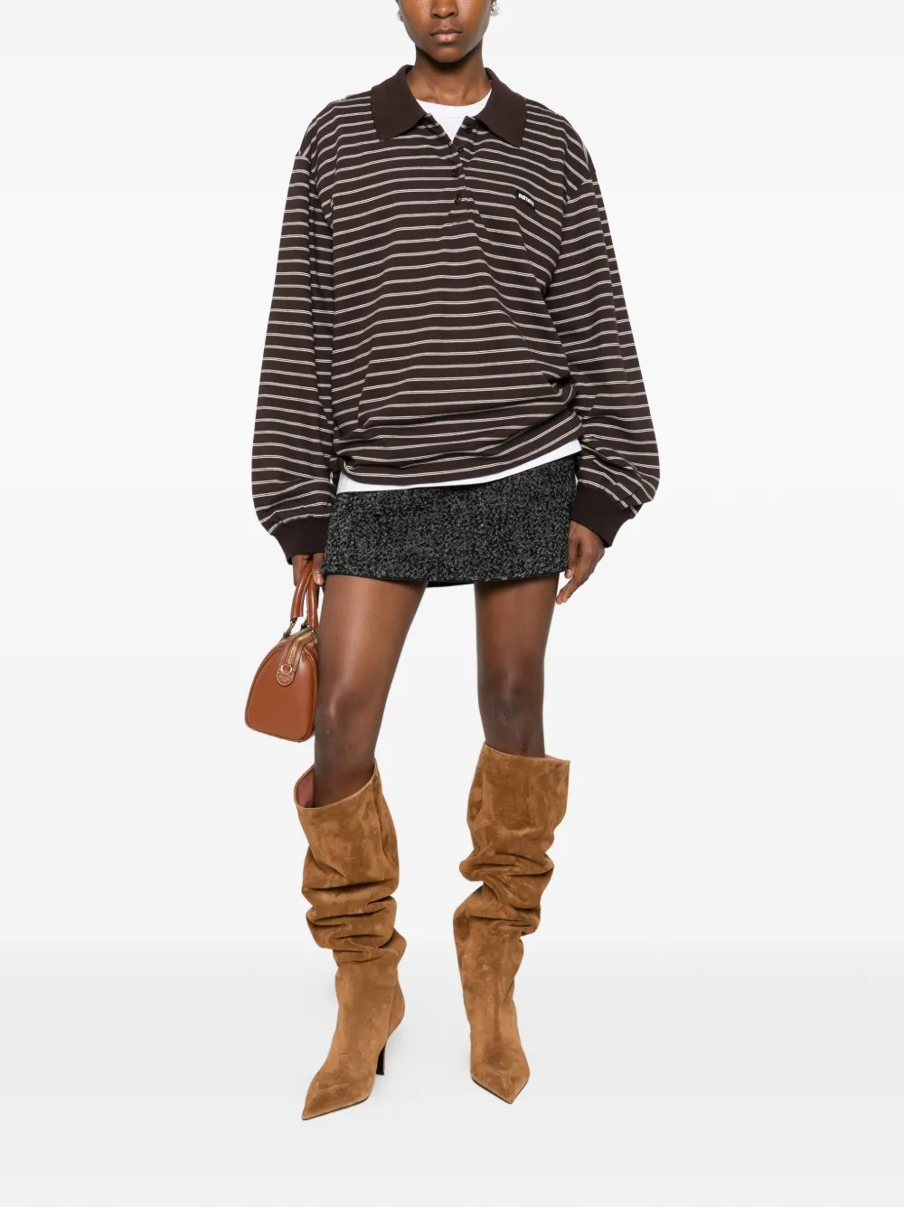 ROTATE BIRGER CHRISTENSEN long-sleeve polo shirt - Bruin