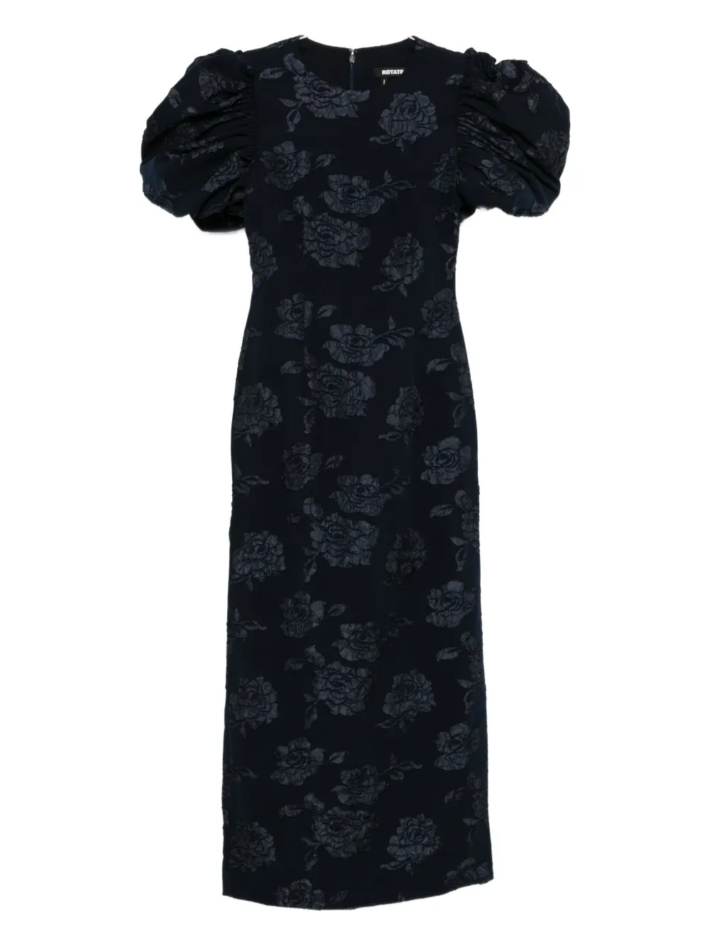 ROTATE BIRGER CHRISTENSEN jacquard puff maxi dress - Nero