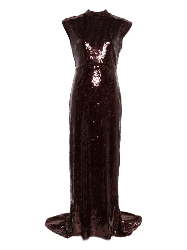 knee length dresses for ladies Deep V-Neck Long Sequin Prom Dress with Cap Sleeves PromGirl