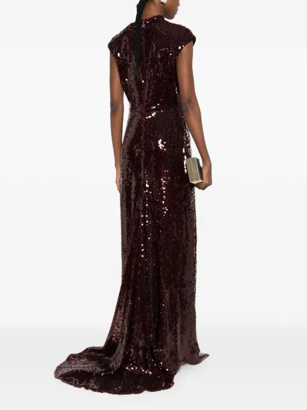knee length dresses for ladies Fitted Cap Sleeve Sequin Gown by Cinderella Divine CH171