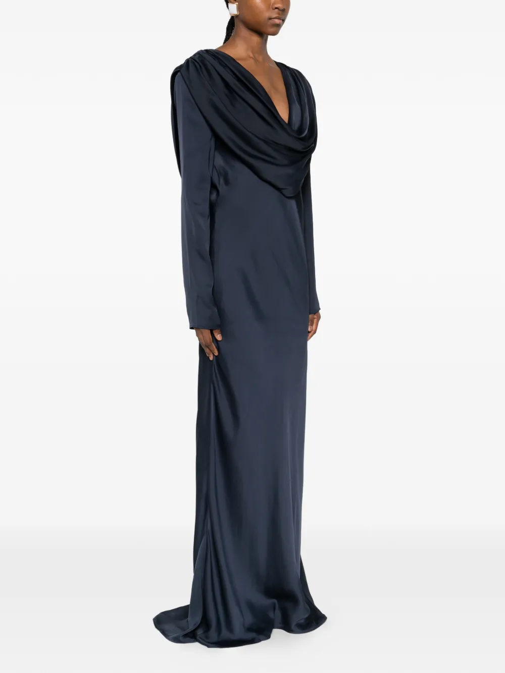ROTATE BIRGER CHRISTENSEN Maxi-jurk met lage hals en strik Zwart
