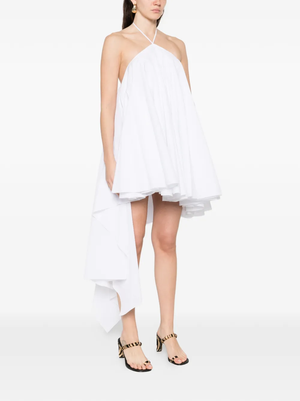  Jacquemus Triangle Ruffled Mini Dress - White 