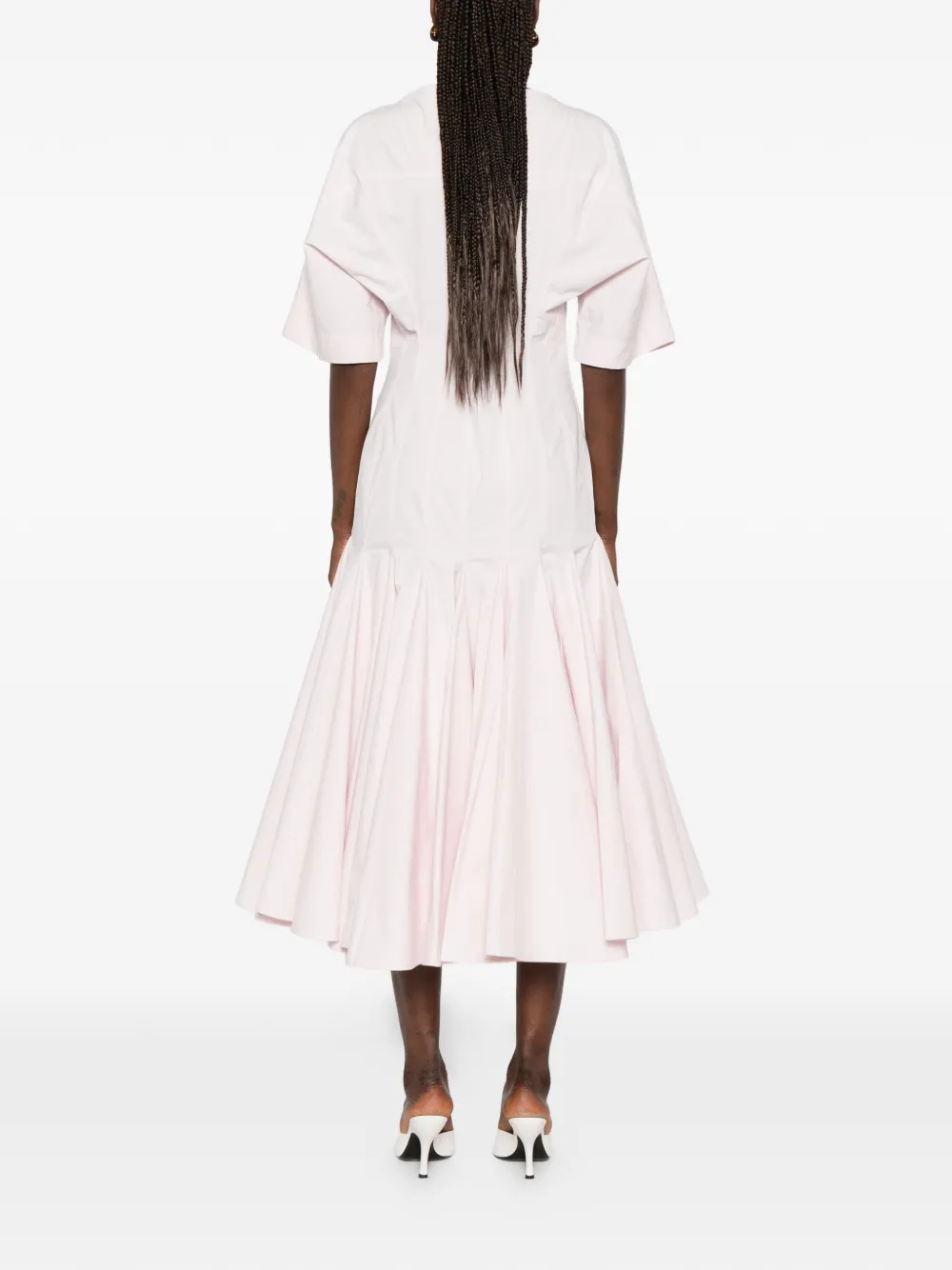 Jacquemus La Moisson geplooide midi-jurk Roze