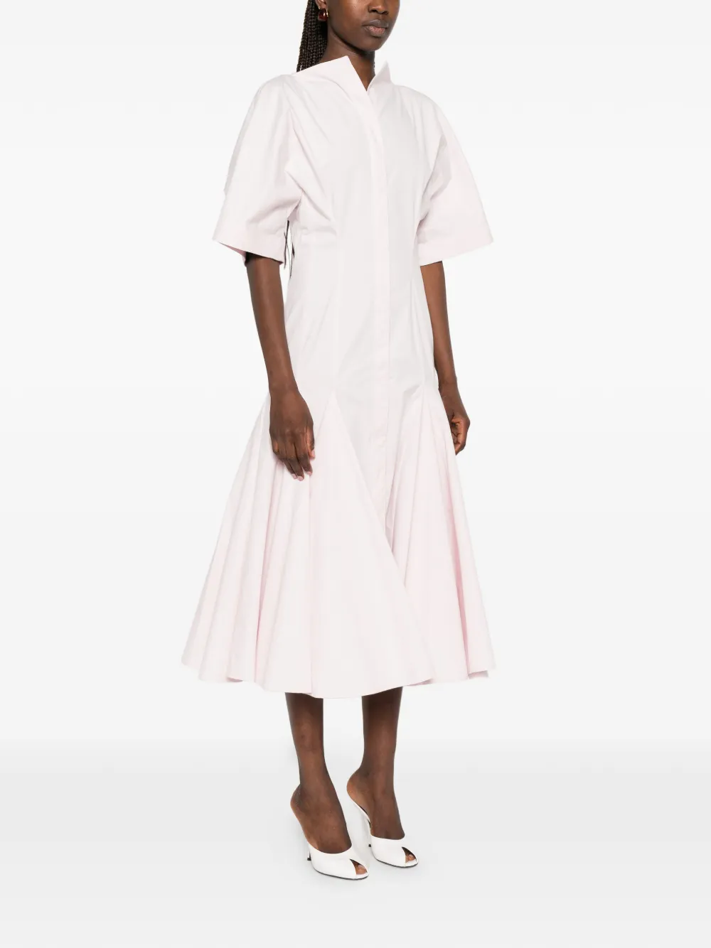 Jacquemus La Moisson geplooide midi-jurk Roze