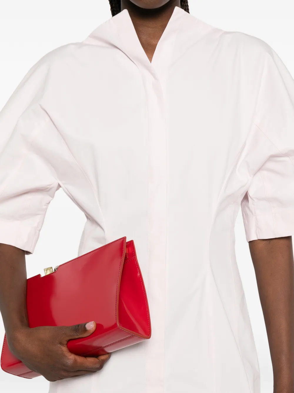 Jacquemus La Moisson geplooide midi-jurk Roze