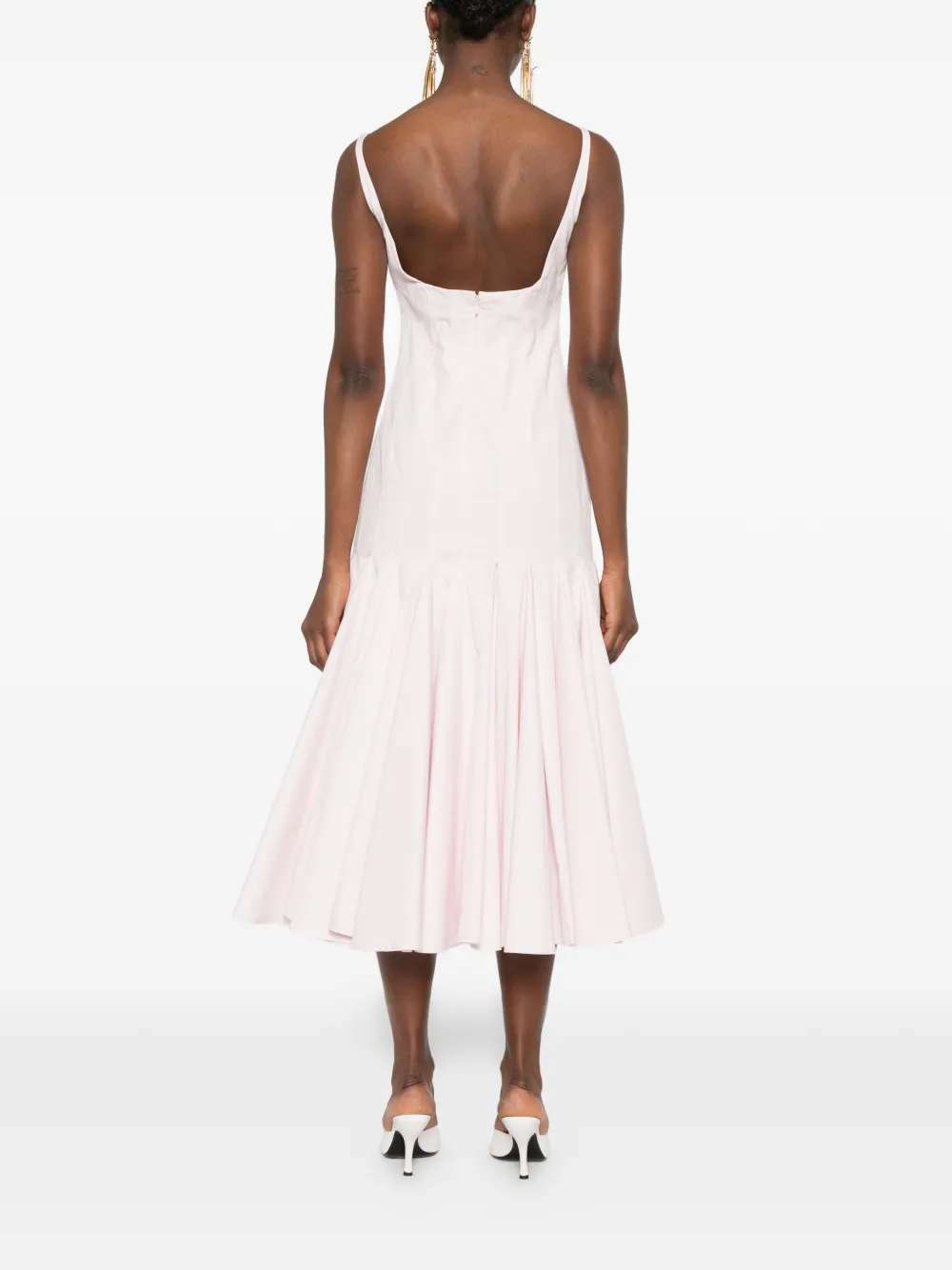 Jacquemus Agave flared midi-jurk Roze