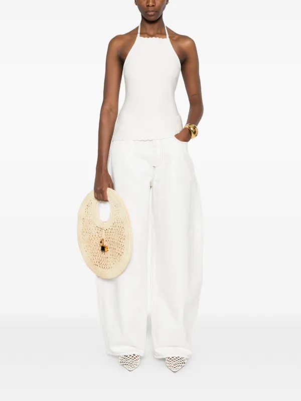 Jacquemus Ovalo de-Nîmes Jeans | White | FARFETCH