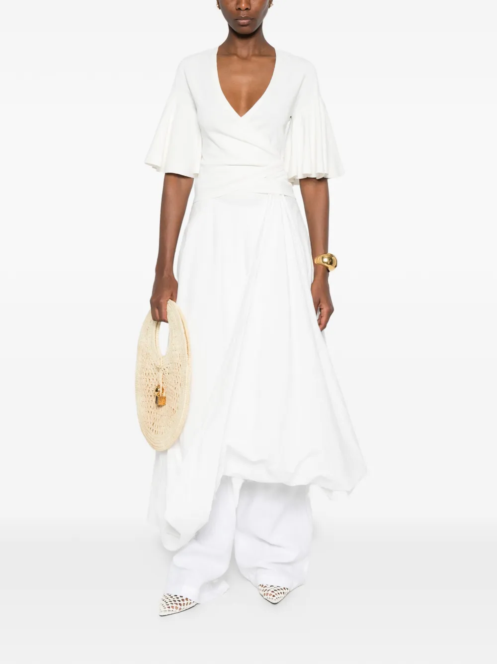  Jacquemus The Paysan Ruffled Top - Neutrals 