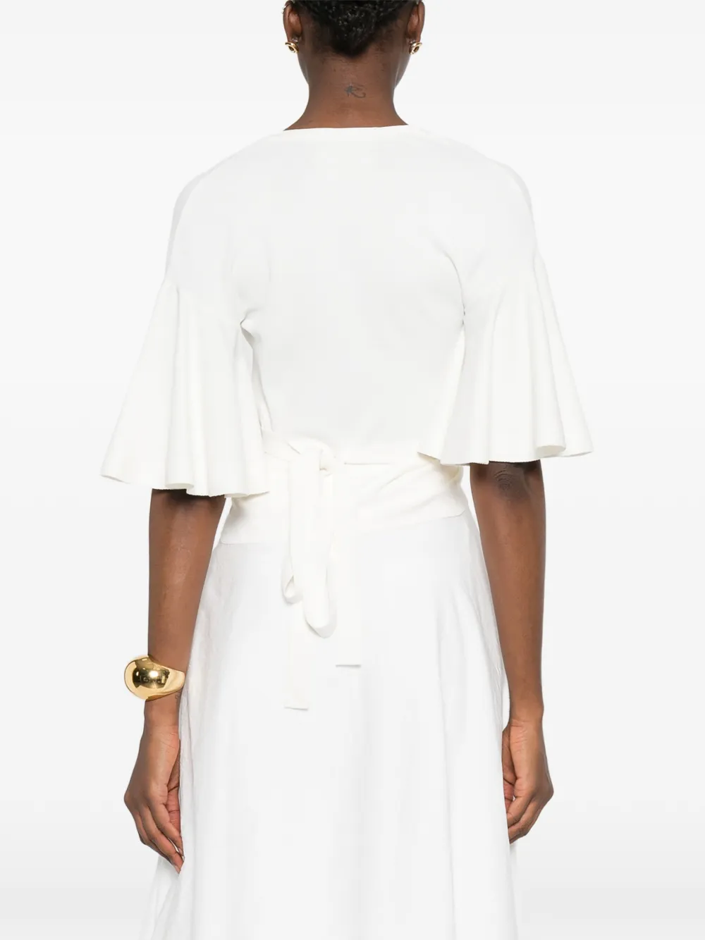 Jacquemus The Paysan top met ruches Wit