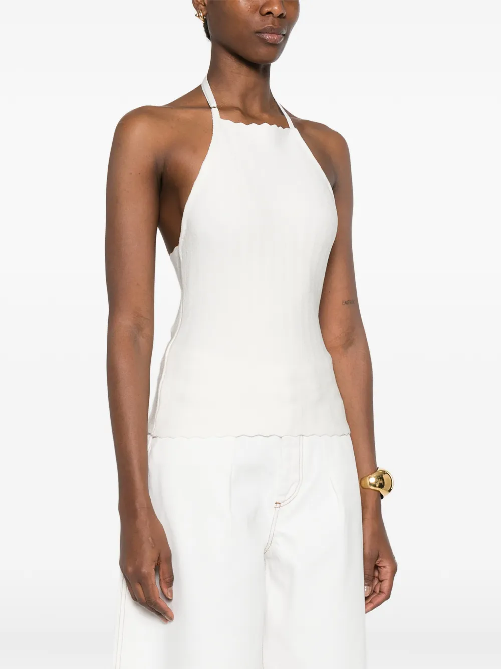  Jacquemus The Tablier Halter Top - White 