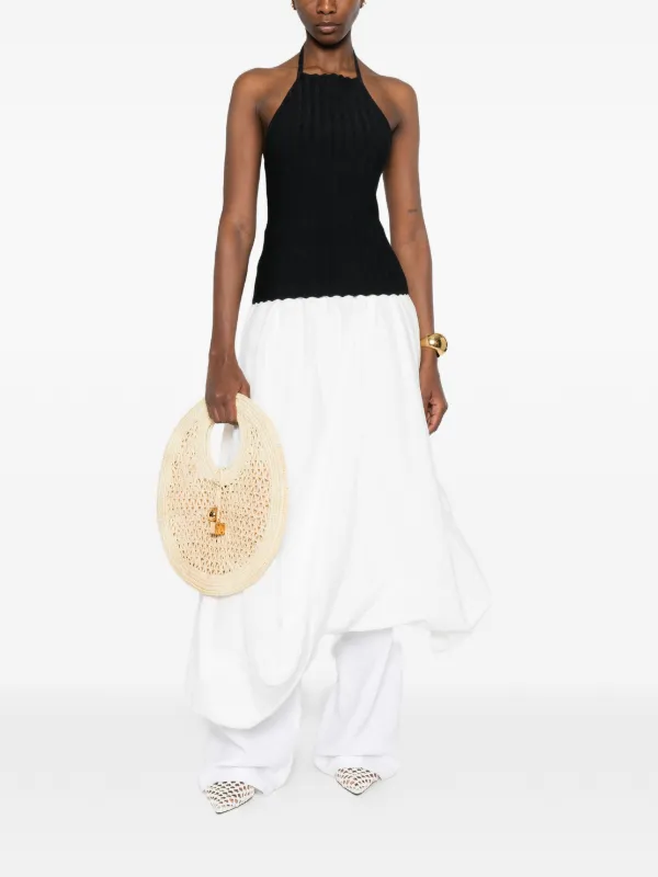 Jacquemus scalloped-edge Halterneck Top | Black | FARFETCH