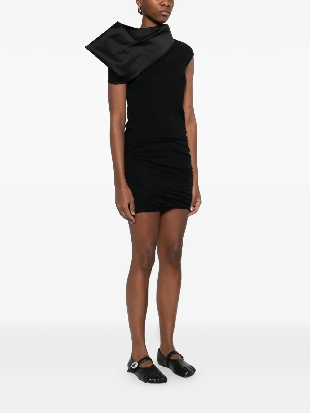  Rick Owens Drape-neck Mini Dress - Black 
