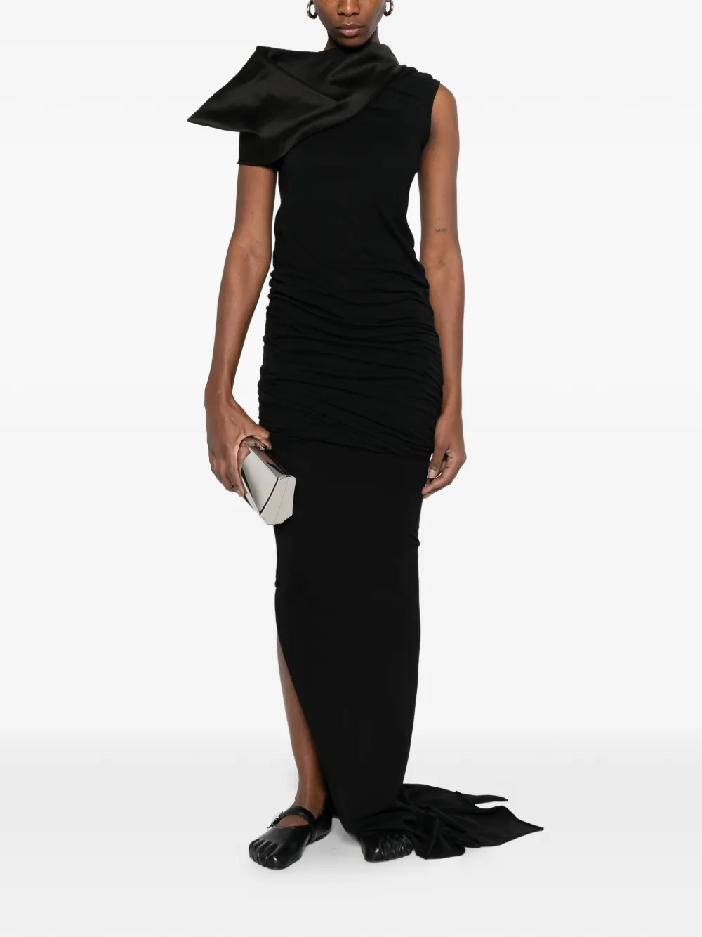  Rick Owens Drape-neck Mini Dress - Black 