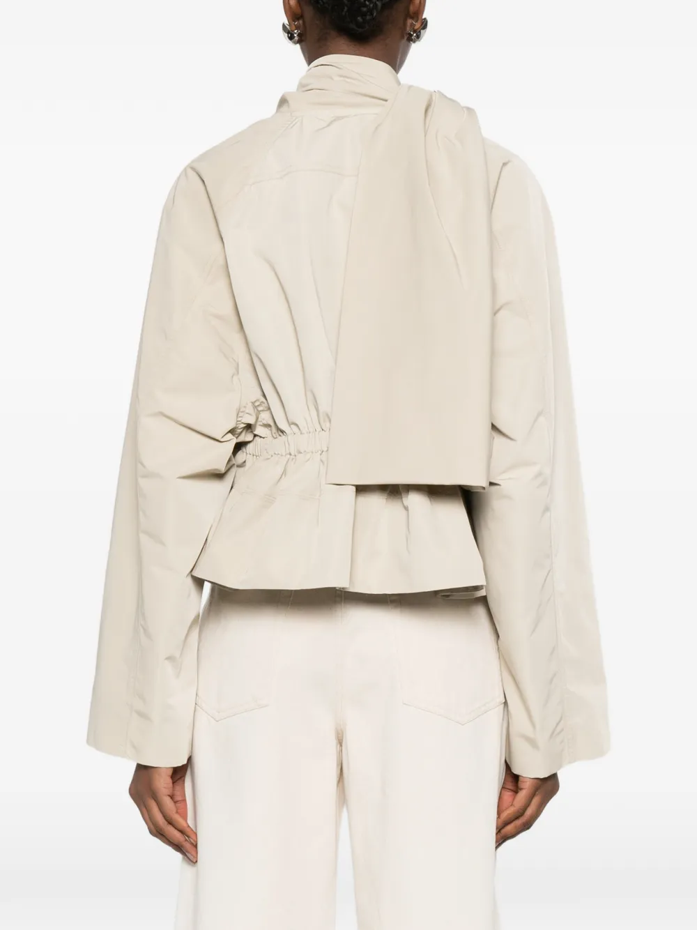 cropped scarf jacket