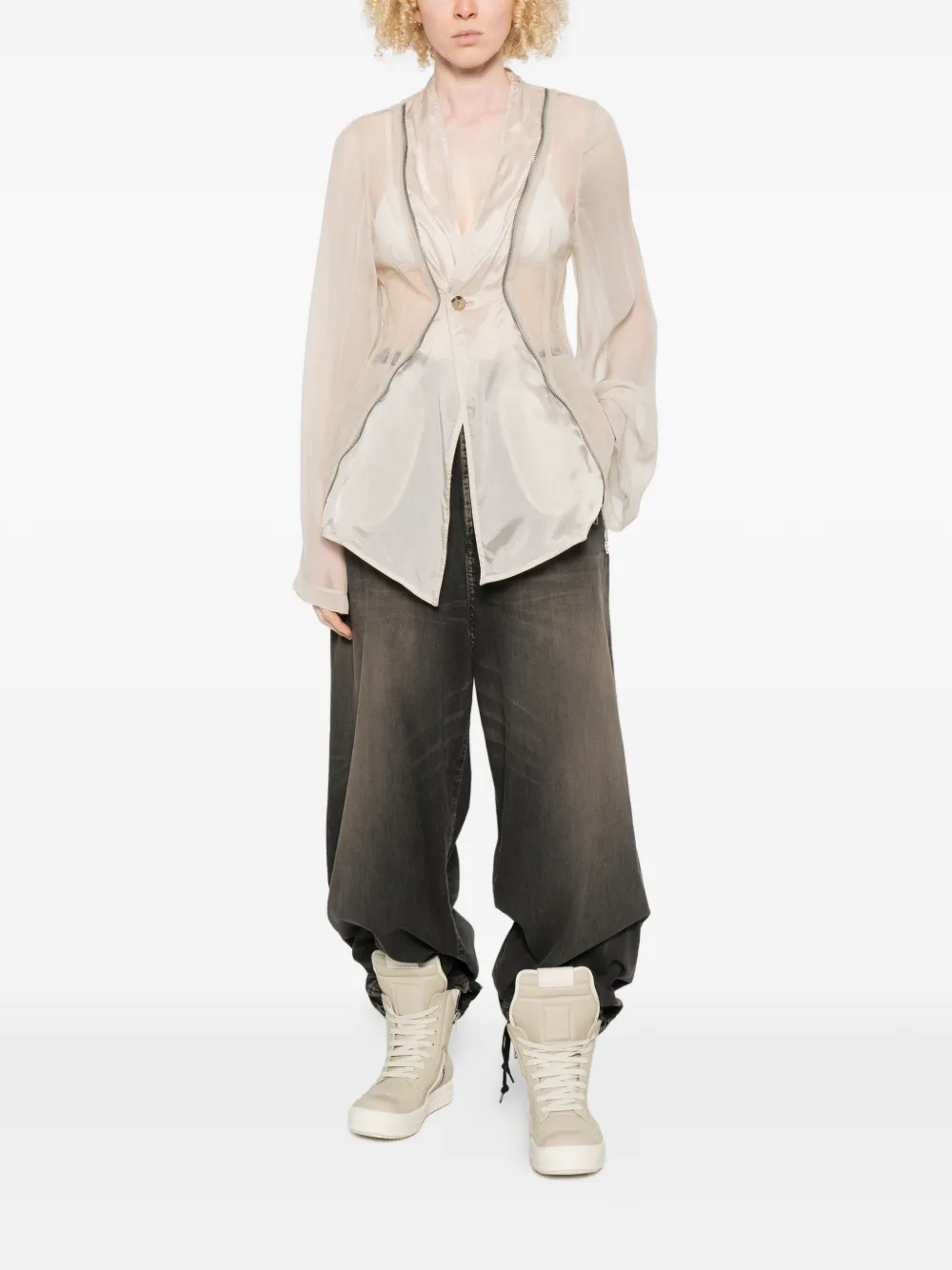 Rick Owens Stag doorzichtig jack Beige