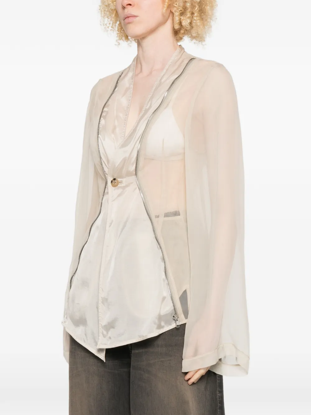 Rick Owens Stag doorzichtig jack Beige