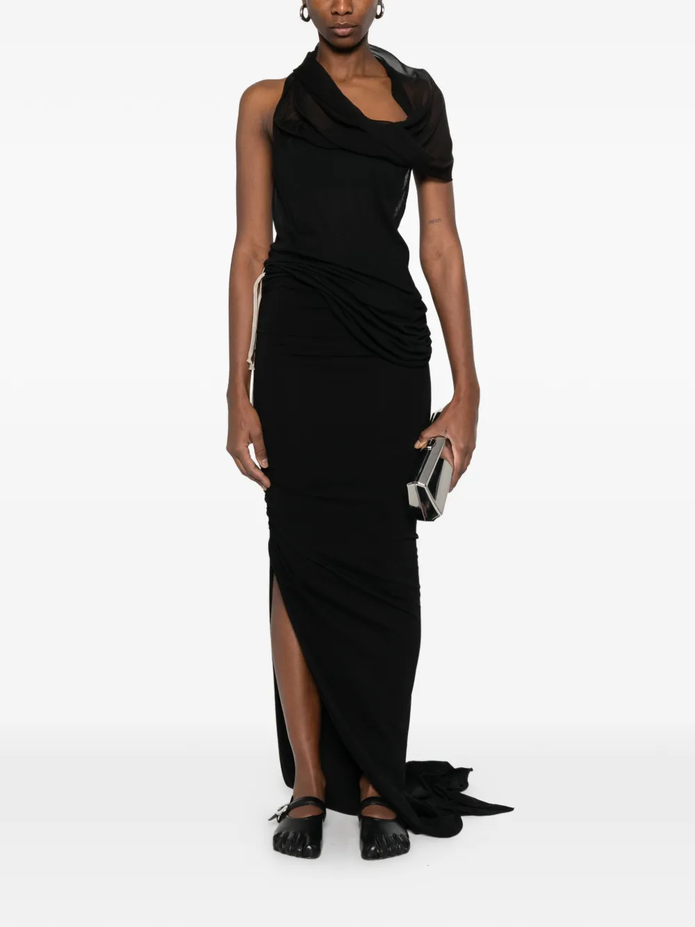  Rick Owens Drawstrings Maxi Skirt - Black 